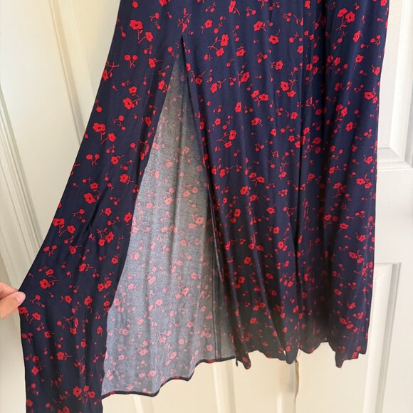 Reformation Dress - Navy and Red Long Sleeved - Picture 3 of 6